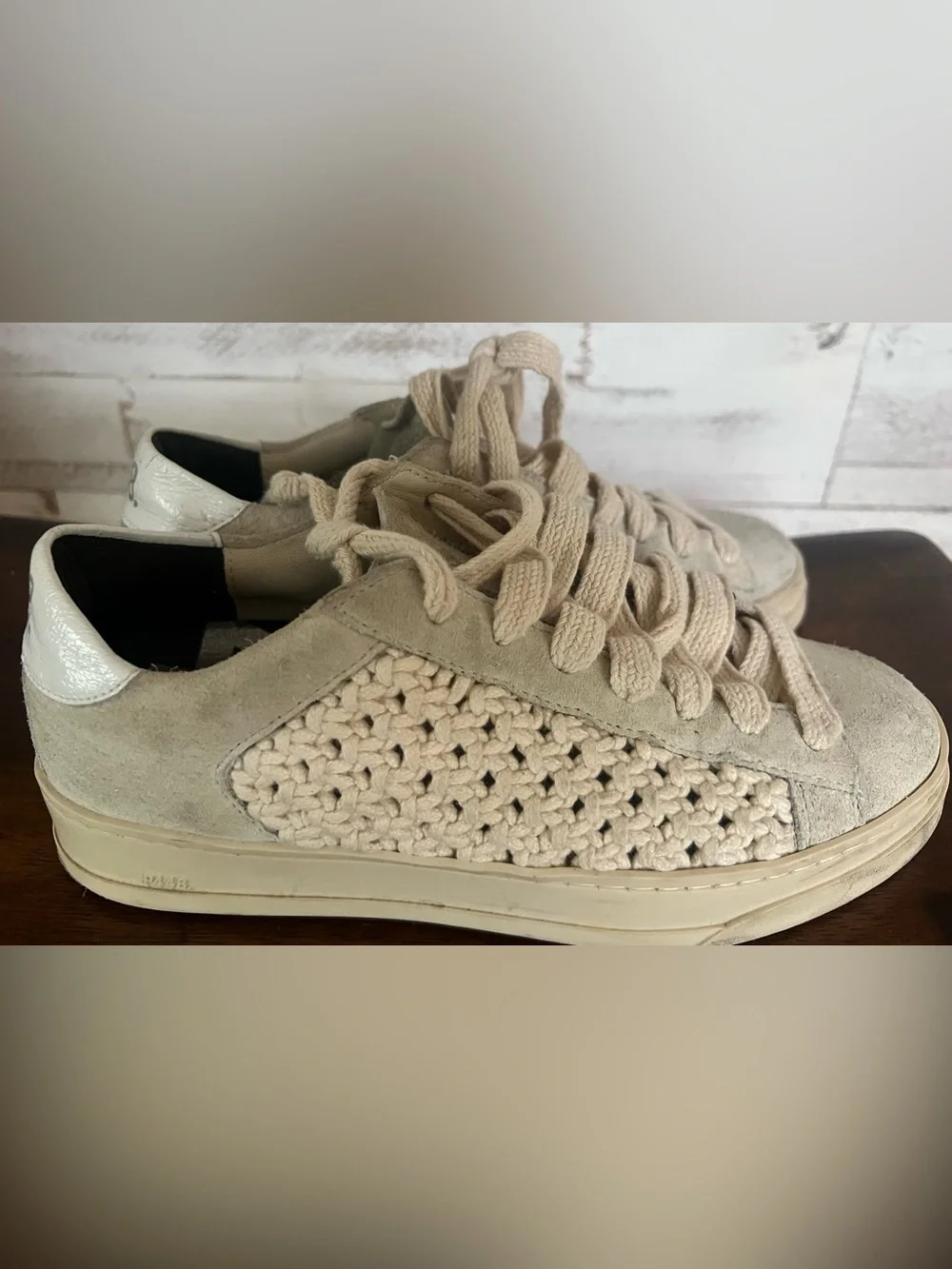 P448 Jack Macrame/Ecru Sneakers Size 36. - Picture 3 of 10